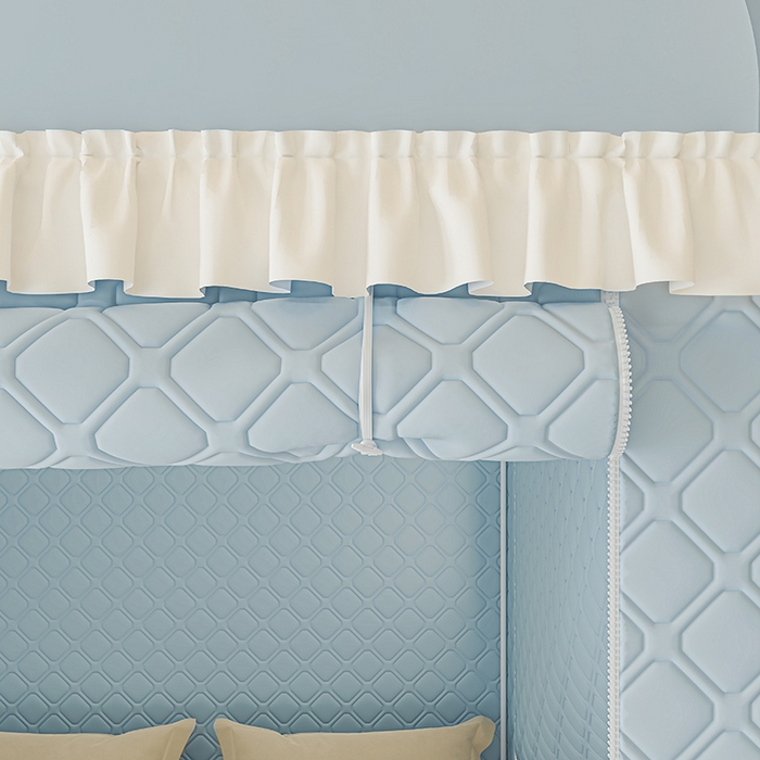 91家纺网 家纺一手货源 找家纺 梦之宝蚊帐 2025新款卡通花边夹棉防风一体式系列蚊帐 狗狗