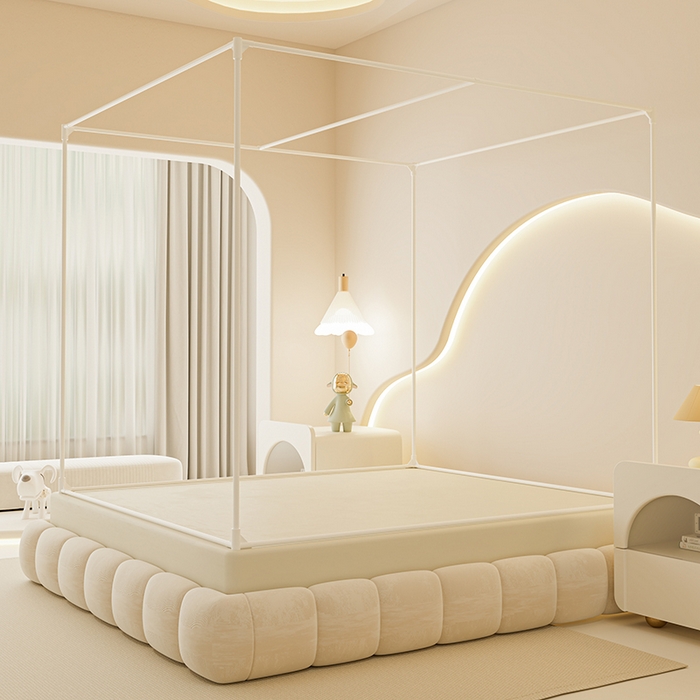 91家纺网 家纺一手货源 找家纺 梦之宝蚊帐 2025新款卡通花边夹棉防风一体式系列蚊帐 狗狗