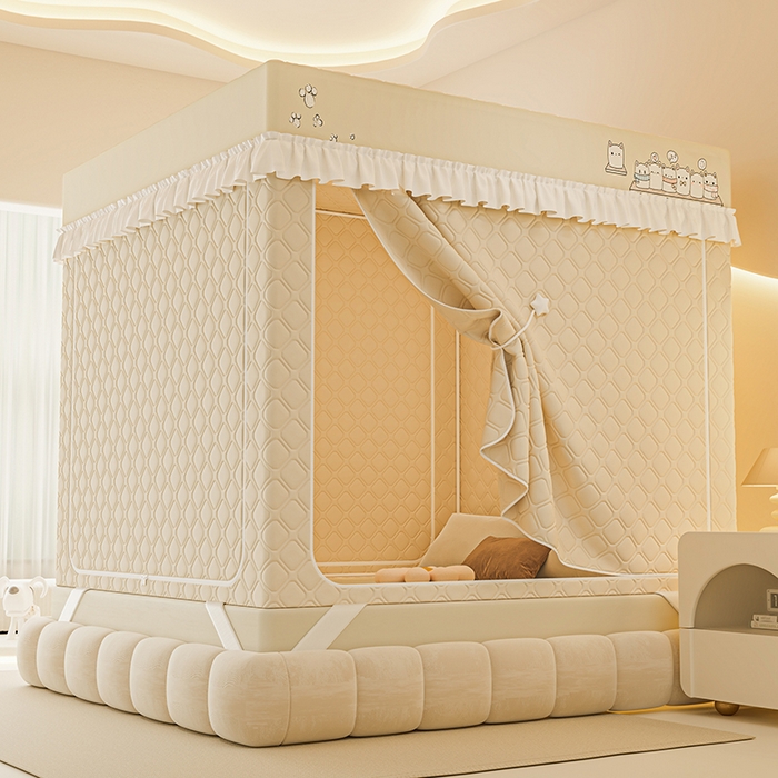 梦之宝蚊帐 2025新款卡通花边夹棉防风一体式系列蚊帐 熊熊