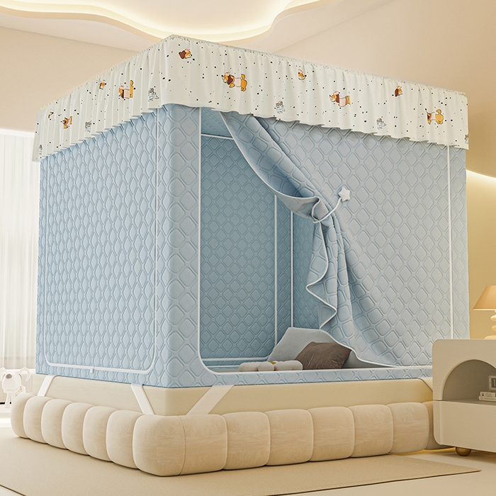 91家纺网 家纺一手货源 找家纺 （总）梦之宝蚊帐 2025新款卡通花边夹棉防风一体式系列蚊帐