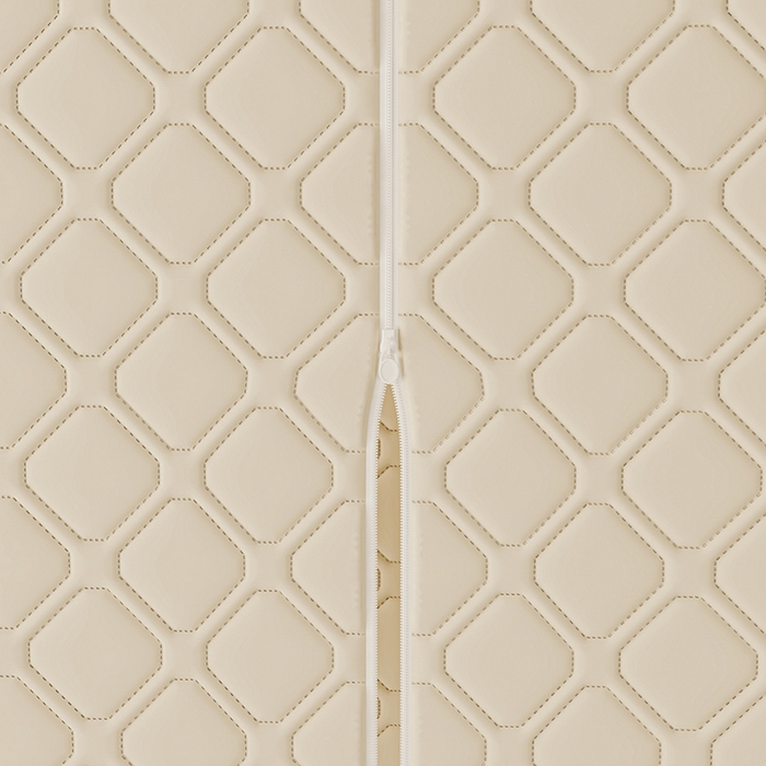 91家纺网 家纺一手货源 找家纺 梦之宝蚊帐 2025新款卡通花边夹棉防风一体式系列蚊帐 波点狗狗-米