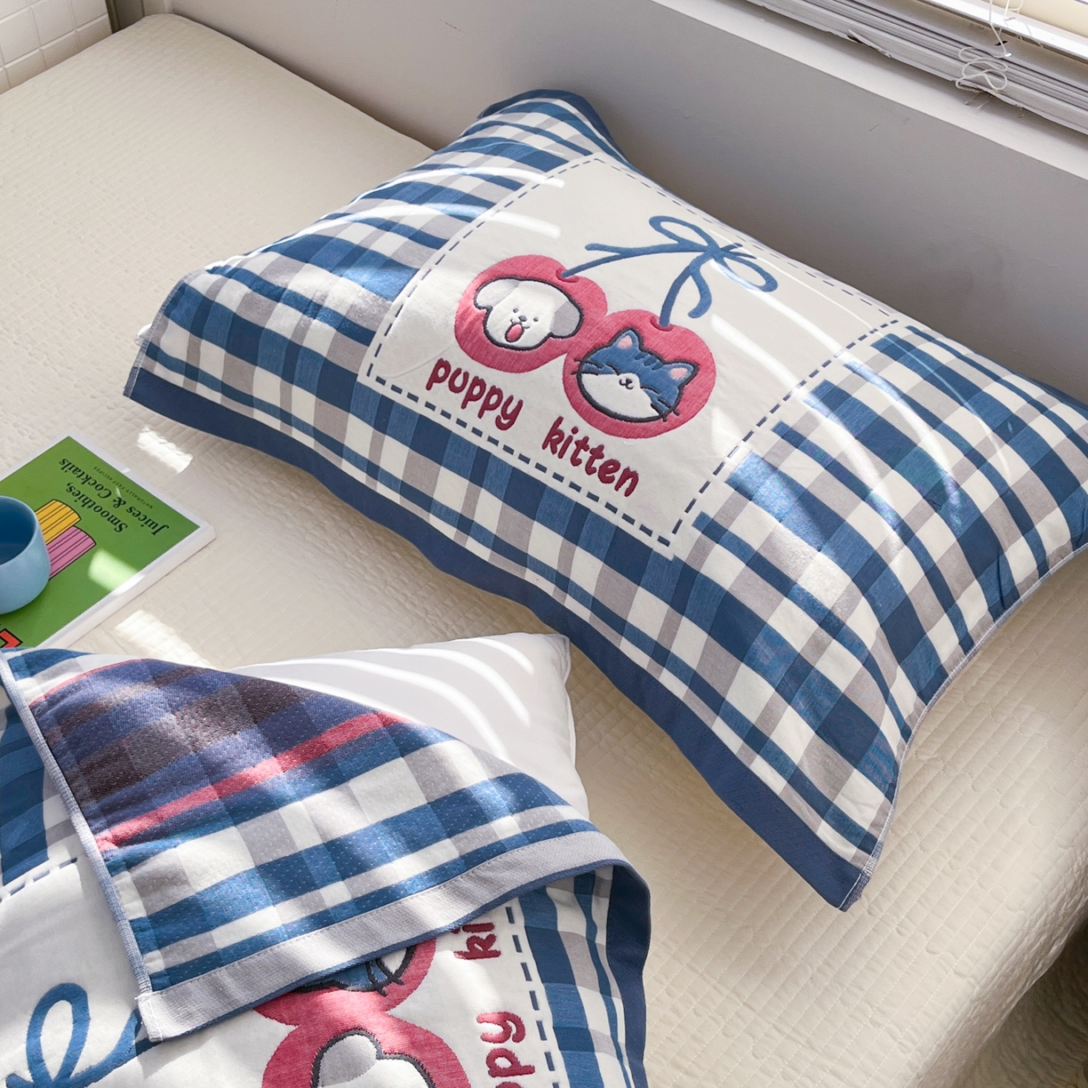 91家纺网 家纺一手货源 找家纺 （总）美宜家 2026新款全棉细纱加厚萌系治愈风枕巾