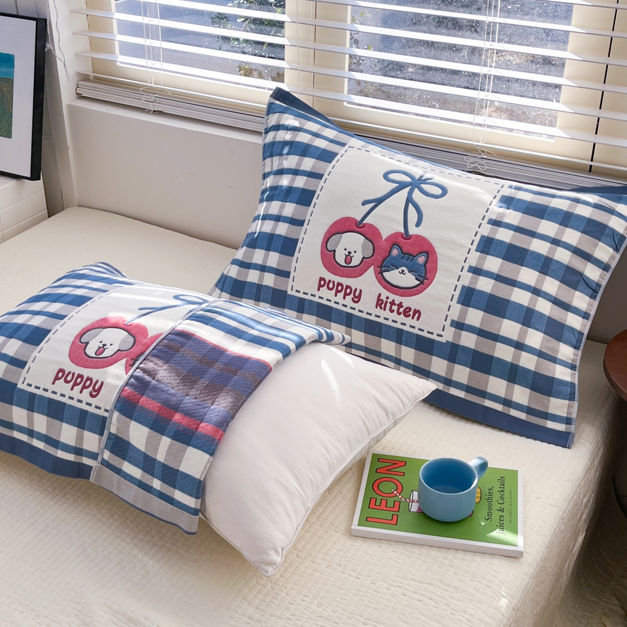 91家纺网 家纺一手货源 找家纺 美宜家 2026新款全棉细纱加厚萌系治愈风枕巾 伙伴一只