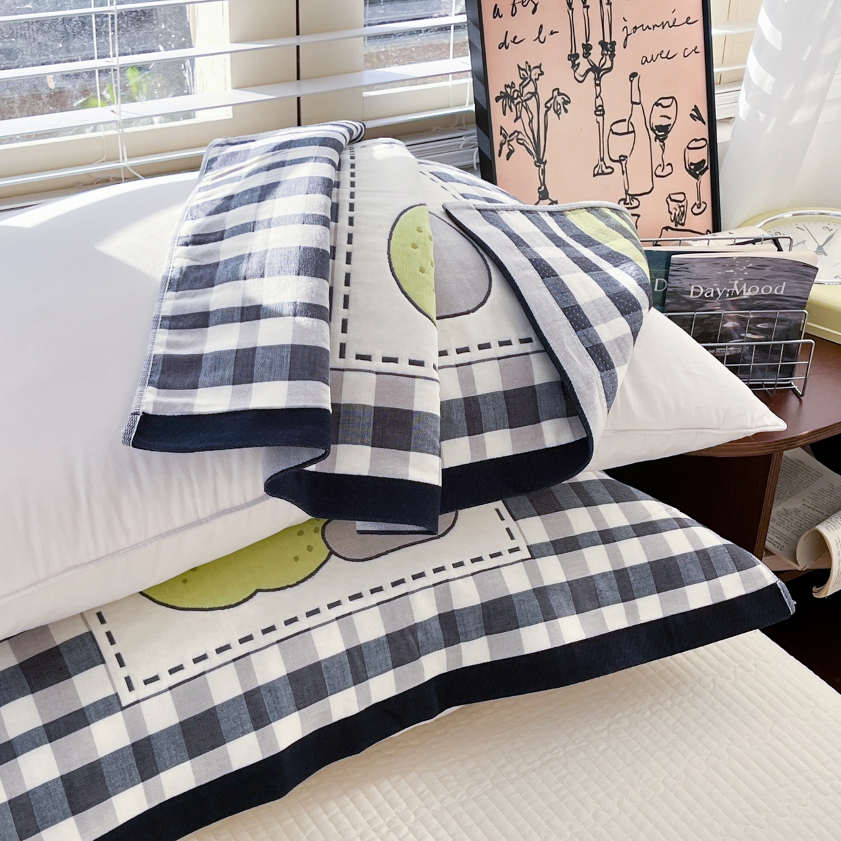 91家纺网 家纺一手货源 找家纺 美宜家 2026新款全棉细纱加厚萌系治愈风枕巾 童趣一只