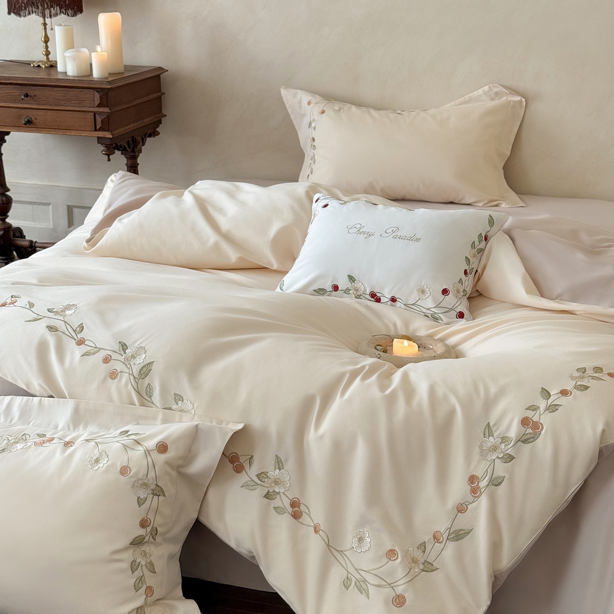 91家纺网 家纺一手货源 找家纺 （总）佳汐蓝家纺 2025新款百支暖绒新疆长绒棉四件套--蔓语樱梦（券后控价338）