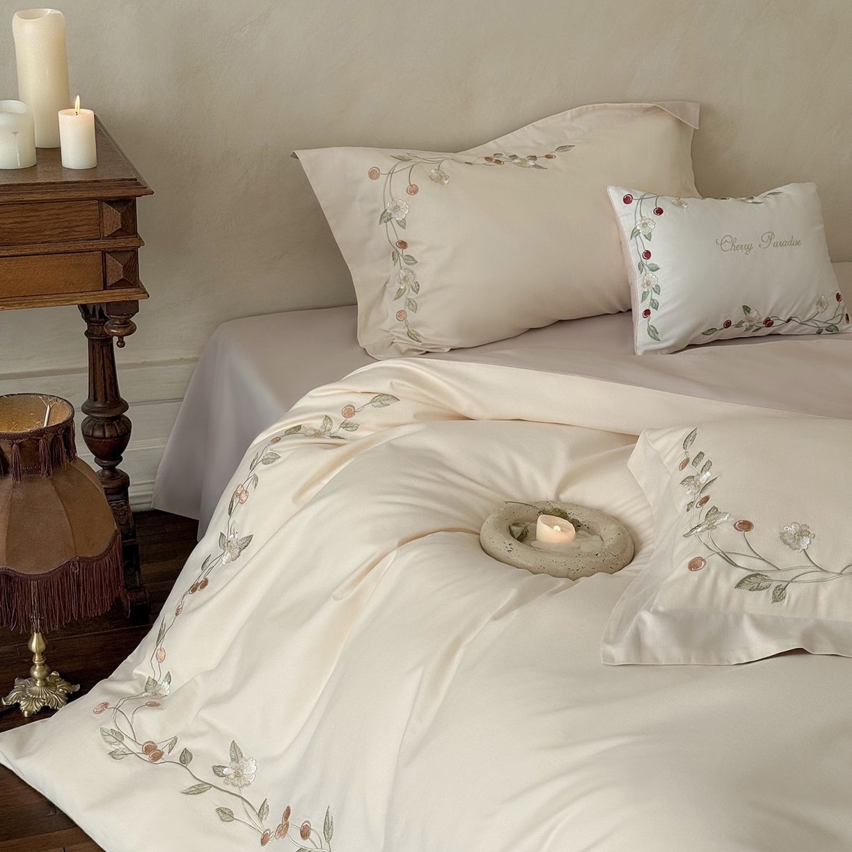 91家纺网 家纺一手货源 找家纺 （总）佳汐蓝家纺 2025新款百支暖绒新疆长绒棉四件套--蔓语樱梦（券后控价338）