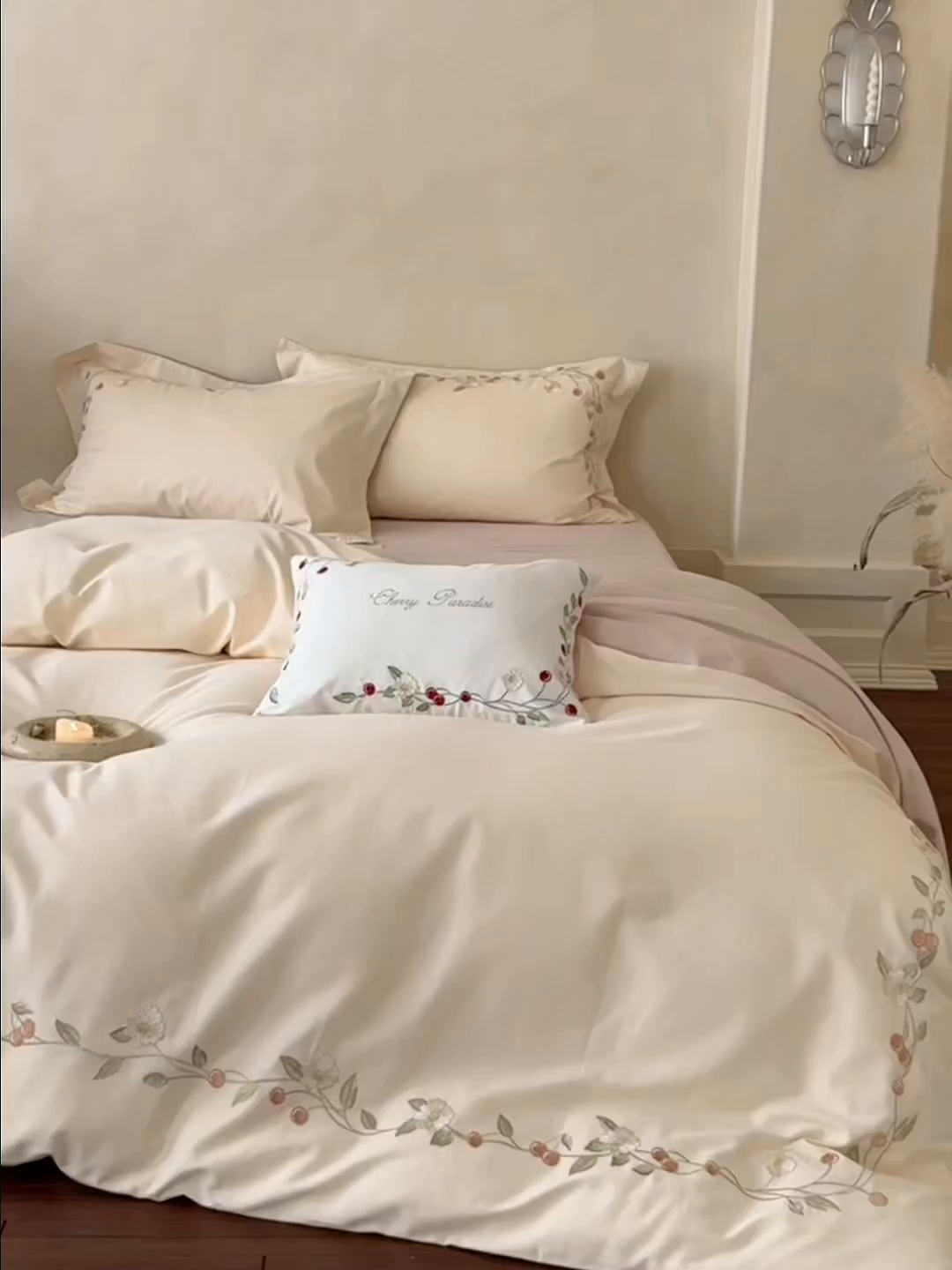 91家纺网 家纺一手货源 找家纺 （总）佳汐蓝家纺 2025新款百支暖绒新疆长绒棉四件套--蔓语樱梦（券后控价338）