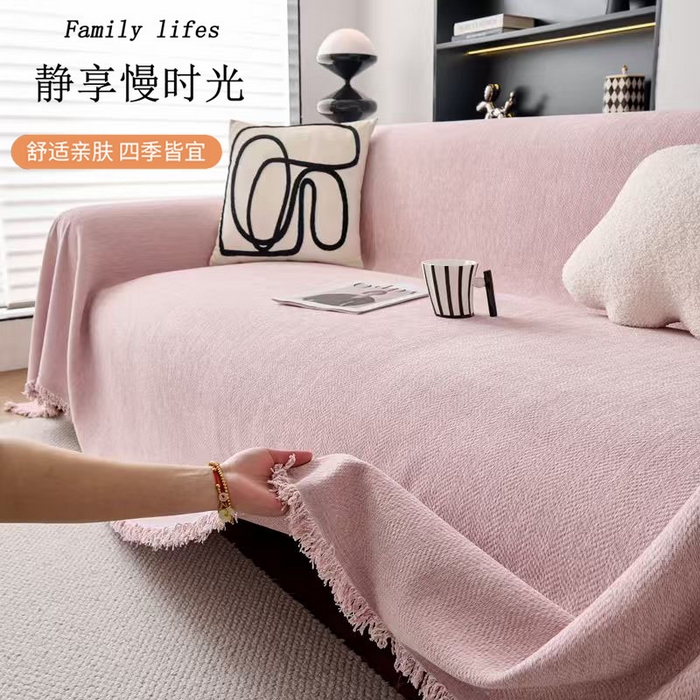 （总）沐沐家纺 2026新款纯色雪尼尔人字纹 