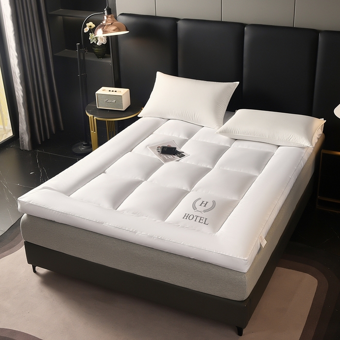 91家纺网 家纺一手货源 找家纺 啊雅家居 2026新款立体斜纹酒店软床垫 白色