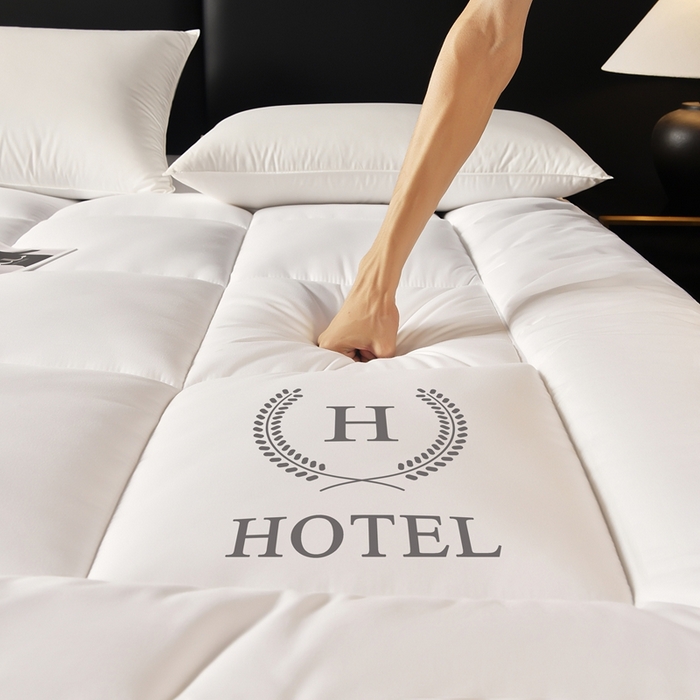 91家纺网 家纺一手货源 找家纺 啊雅家居 2026新款立体斜纹酒店软床垫 白色