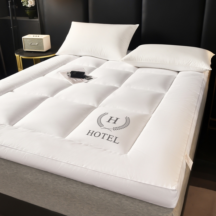 91家纺网 家纺一手货源 找家纺 啊雅家居 2026新款立体斜纹酒店软床垫 白色