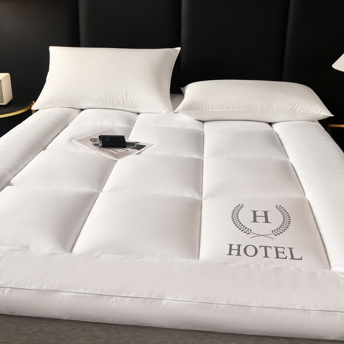 91家纺网 家纺一手货源 找家纺 啊雅家居 2026新款立体斜纹酒店软床垫 白色