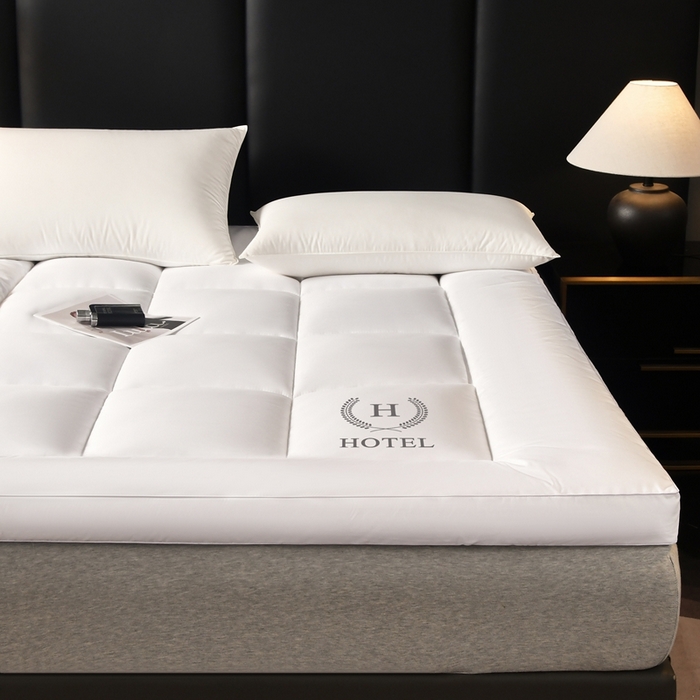 91家纺网 家纺一手货源 找家纺 啊雅家居 2026新款立体斜纹酒店软床垫 白色