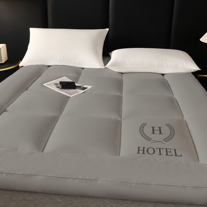 91家纺网 家纺一手货源 找家纺 啊雅家居 2026新款立体斜纹酒店软床垫 灰色