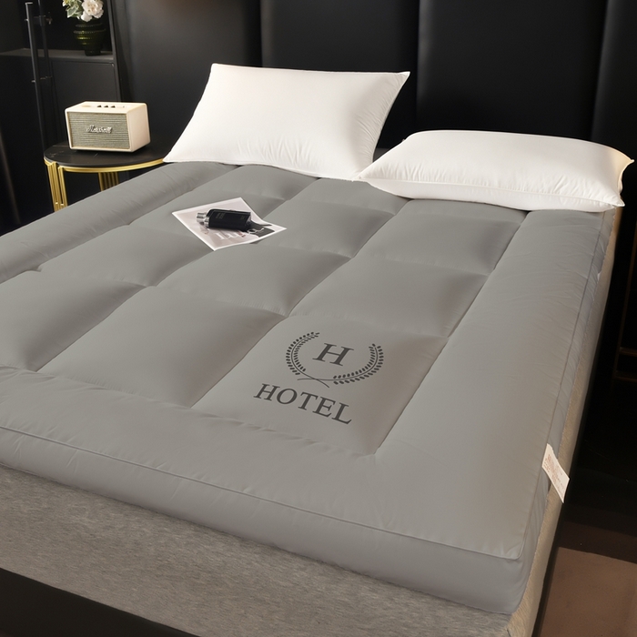 91家纺网 家纺一手货源 找家纺 啊雅家居 2026新款立体斜纹酒店软床垫 灰色