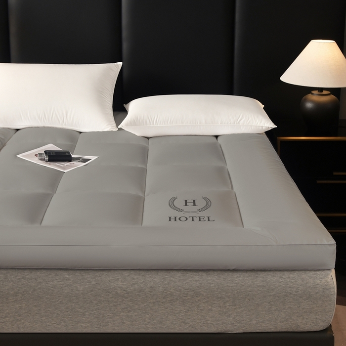 91家纺网 家纺一手货源 找家纺 啊雅家居 2026新款立体斜纹酒店软床垫 灰色