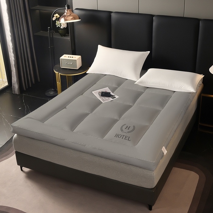 91家纺网 家纺一手货源 找家纺 啊雅家居 2026新款立体斜纹酒店软床垫 灰色