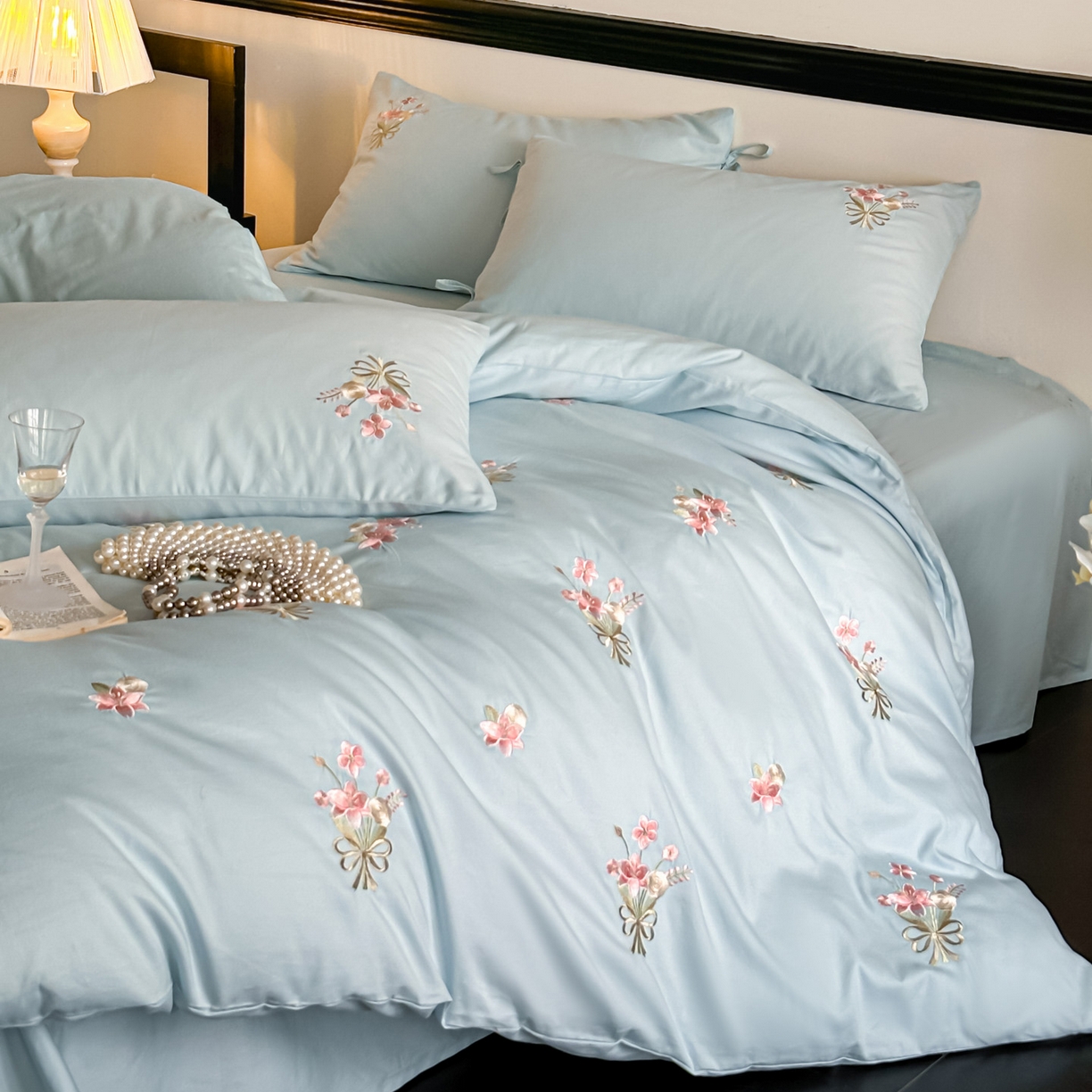 91家纺网 家纺一手货源 找家纺 （总）帝王家纺 2025爆款冬季加厚磨毛刺绣四件套法式少女心新品