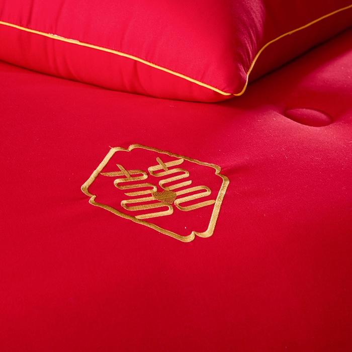 91家纺网 家纺一手货源 找家纺 （总）啊雅家居 2026新款结婚大红套装被芯床垫枕芯大豆棉