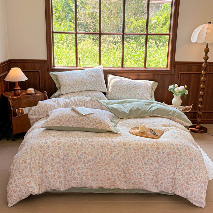 91家纺网 家纺一手货源 找家纺 爱彼家纺 2025四季款亲水洗麻亚麻皱皱纱四件套-纽扣款-提供买家秀 清茉