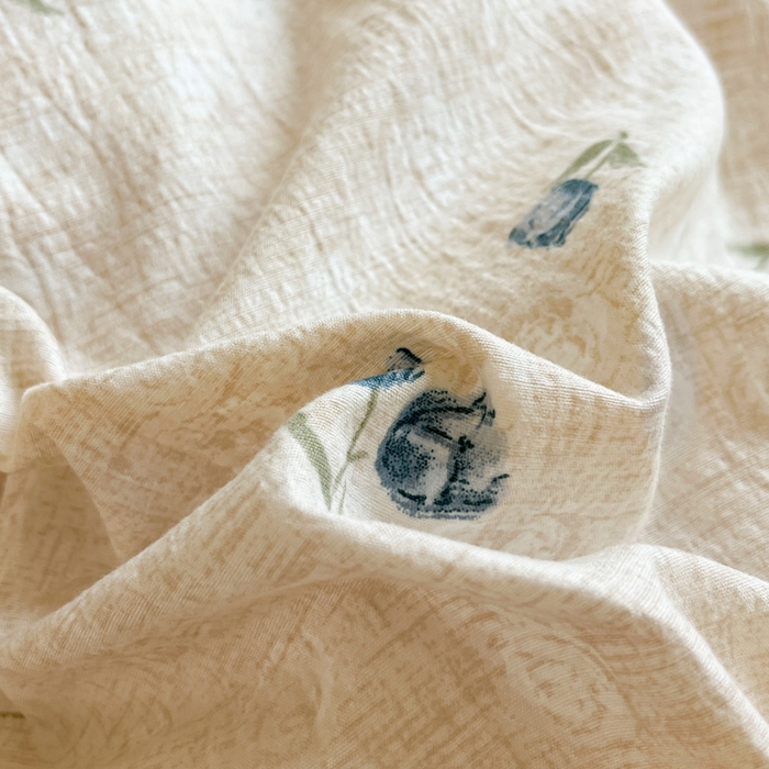 91家纺网 家纺一手货源 找家纺 爱彼家纺 2025四季款亲水洗麻亚麻皱皱纱四件套-纽扣款-提供买家秀 暗香浮动