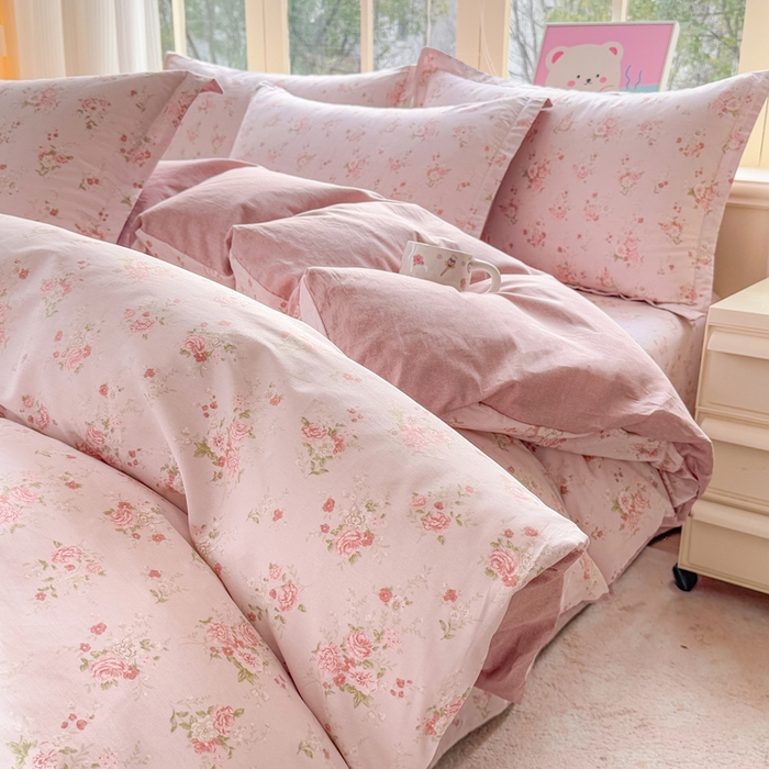 91家纺网 家纺一手货源 找家纺 禧安居 2025新款高支高密活性印染全棉印花四件套全棉四件套三件套被套（支持定制尺寸）苏糖