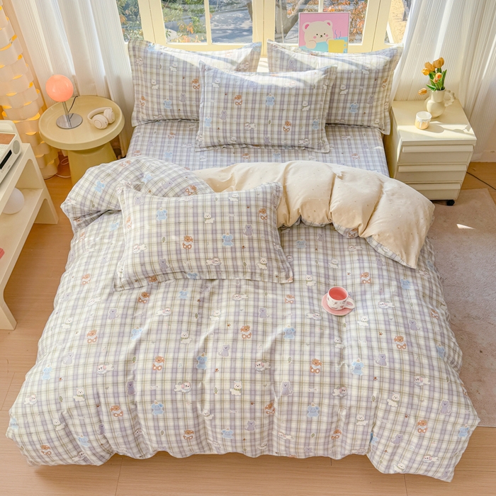 91家纺网 家纺一手货源 找家纺 禧安居 2025新款高支高密活性印染全棉印花四件套全棉四件套三件套被套（支持定制尺寸）温馨甜宠