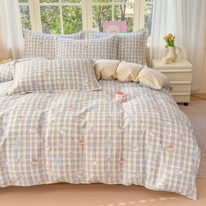 91家纺网 家纺一手货源 找家纺 禧安居 2025新款高支高密活性印染全棉印花四件套全棉四件套三件套被套（支持定制尺寸）温馨甜宠