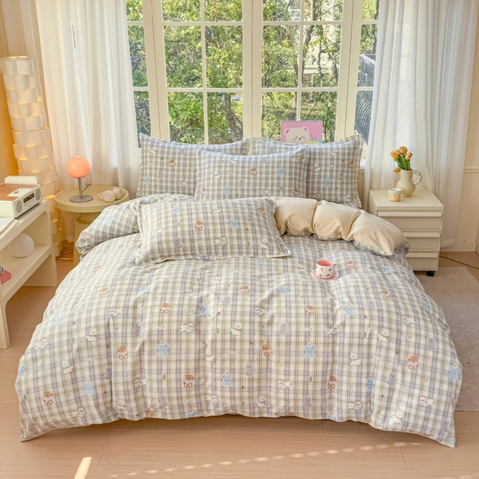 91家纺网 家纺一手货源 找家纺 禧安居 2025新款高支高密活性印染全棉印花四件套全棉四件套三件套被套（支持定制尺寸）温馨甜宠