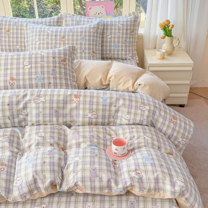 91家纺网 家纺一手货源 找家纺 禧安居 2025新款高支高密活性印染全棉印花四件套全棉四件套三件套被套（支持定制尺寸）温馨甜宠