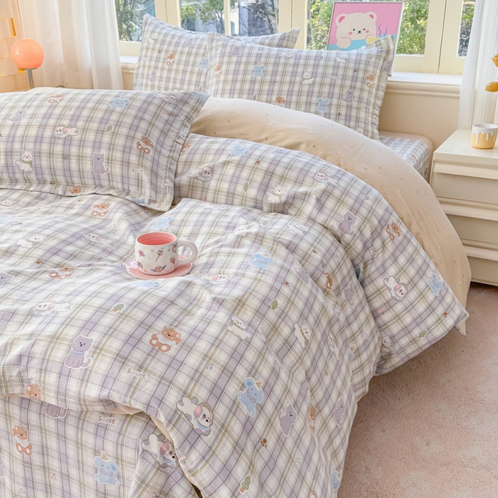 91家纺网 家纺一手货源 找家纺 禧安居 2025新款高支高密活性印染全棉印花四件套全棉四件套三件套被套（支持定制尺寸）温馨甜宠