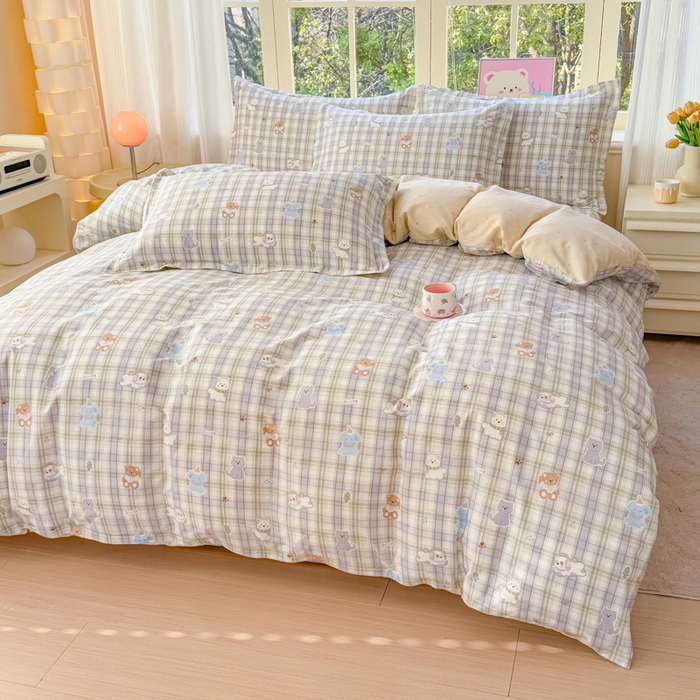 91家纺网 家纺一手货源 找家纺 禧安居 2025新款高支高密活性印染全棉印花四件套全棉四件套三件套被套（支持定制尺寸）温馨甜宠