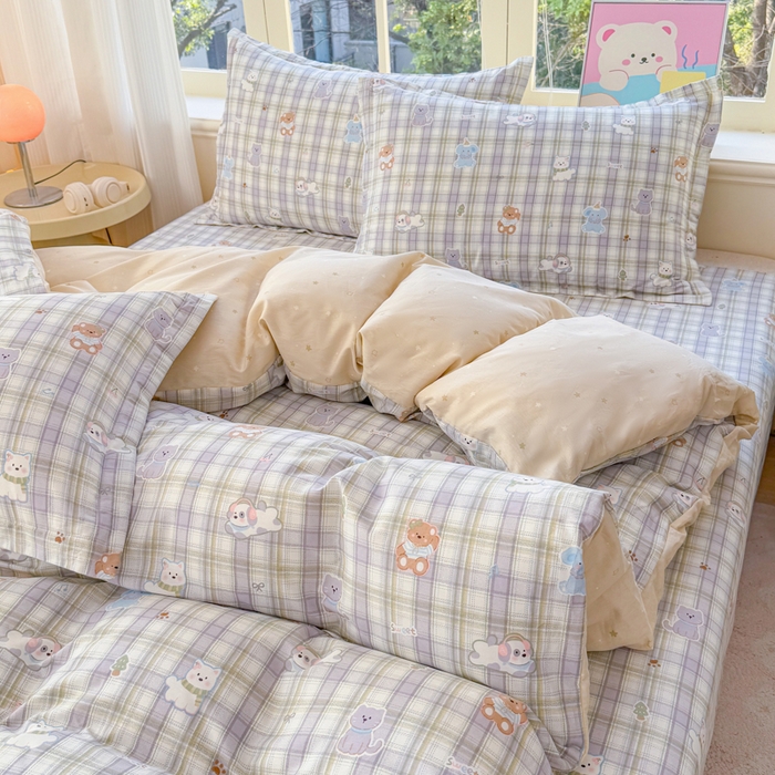 91家纺网 家纺一手货源 找家纺 禧安居 2025新款高支高密活性印染全棉印花四件套全棉四件套三件套被套（支持定制尺寸）温馨甜宠