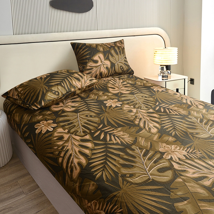 91家纺网 家纺一手货源 找家纺 柏钧家纺 2026新款亲肤舒适跨境外贸85g芦荟棉单床笠枕套三件套（承接各类尺寸定制） 奇幻森林