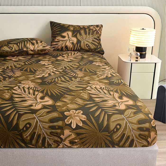 91家纺网 家纺一手货源 找家纺 柏钧家纺 2026新款亲肤舒适跨境外贸85g芦荟棉单床笠枕套三件套（承接各类尺寸定制） 奇幻森林