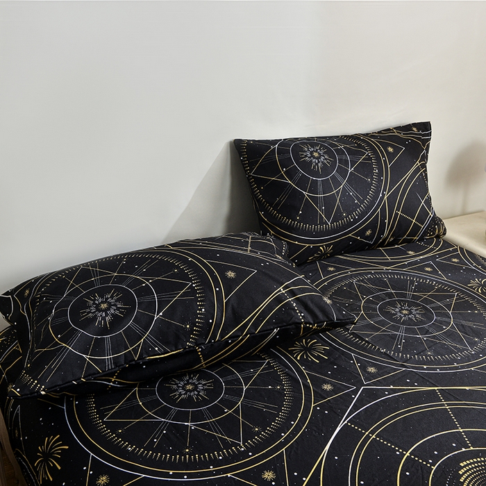 91家纺网 家纺一手货源 找家纺 柏钧家纺 2026新款亲肤舒适跨境外贸85g芦荟棉单床笠枕套三件套（承接各类尺寸定制） 行星