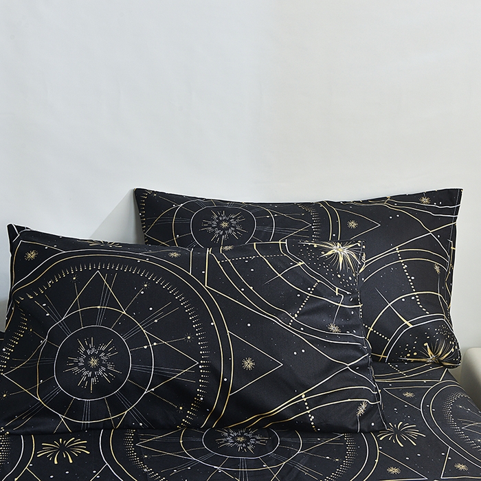 91家纺网 家纺一手货源 找家纺 柏钧家纺 2026新款亲肤舒适跨境外贸85g芦荟棉单床笠枕套三件套（承接各类尺寸定制） 行星