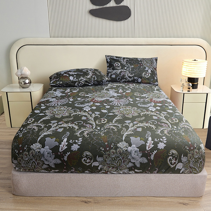 柏钧家纺 2026新款亲肤舒适跨境外贸85g芦荟棉单床笠枕套三件套（承接各类尺寸定制） 幽梦