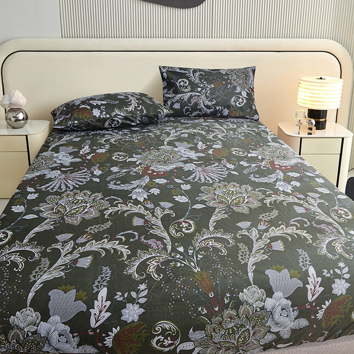 91家纺网 家纺一手货源 找家纺 柏钧家纺 2026新款亲肤舒适跨境外贸85g芦荟棉单床笠枕套三件套（承接各类尺寸定制） 幽梦