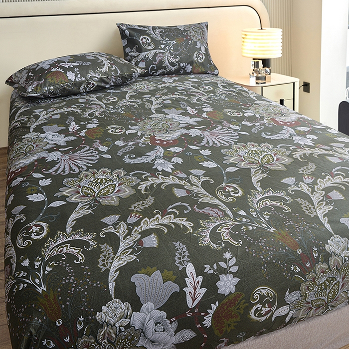 91家纺网 家纺一手货源 找家纺 柏钧家纺 2026新款亲肤舒适跨境外贸85g芦荟棉单床笠枕套三件套（承接各类尺寸定制） 幽梦