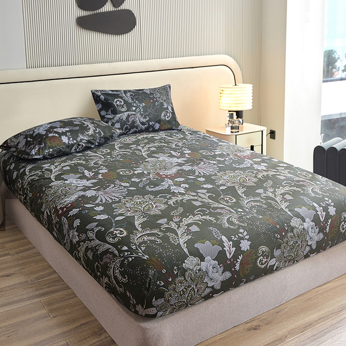 91家纺网 家纺一手货源 找家纺 柏钧家纺 2026新款亲肤舒适跨境外贸85g芦荟棉单床笠枕套三件套（承接各类尺寸定制） 幽梦