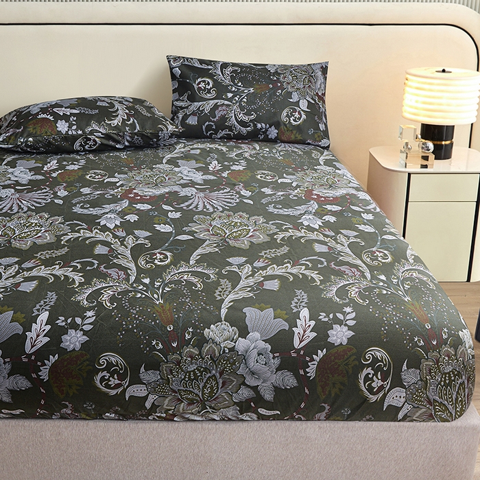 91家纺网 家纺一手货源 找家纺 柏钧家纺 2026新款亲肤舒适跨境外贸85g芦荟棉单床笠枕套三件套（承接各类尺寸定制） 幽梦