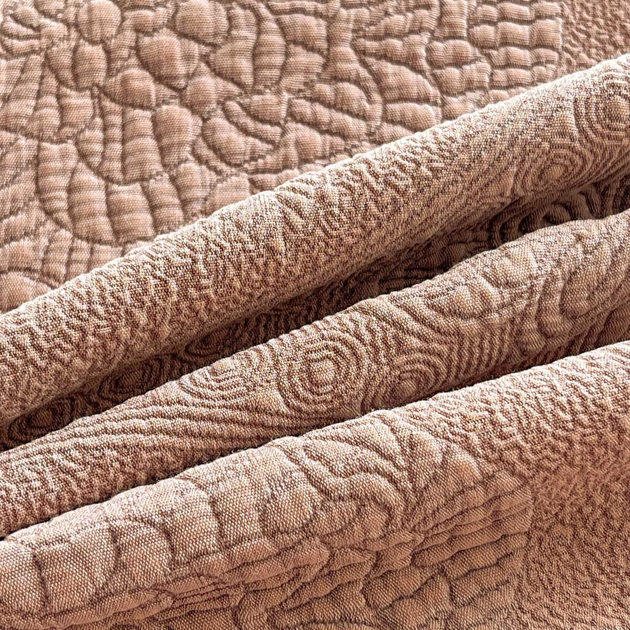 91家纺网 家纺一手货源 找家纺 源舜家纺 2026新款全棉大提花砂洗床盖三件套—花开富贵大圆满系列 圆满-豆沙粉