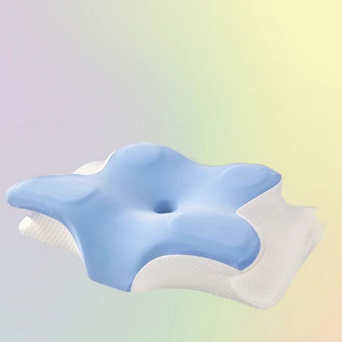 91家纺网 家纺一手货源 找家纺 （总）盛隆 2025新款跨境牛角枕支撑性牛角枕深度睡眠碟形枕枕头枕芯