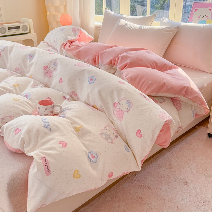 91家纺网 家纺一手货源 找家纺 禧安居 2025新款高支高密活性印染全棉被套单被套（支持定制尺寸）凯蒂乐园