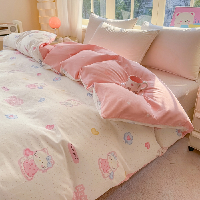 91家纺网 家纺一手货源 找家纺 禧安居 2025新款高支高密活性印染全棉被套单被套（支持定制尺寸）凯蒂乐园