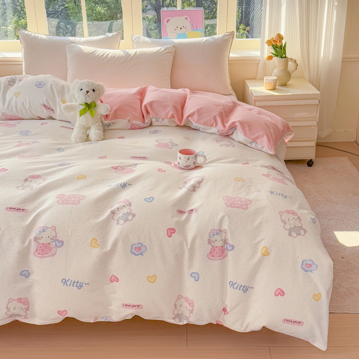 91家纺网 家纺一手货源 找家纺 禧安居 2025新款高支高密活性印染全棉被套单被套（支持定制尺寸）凯蒂乐园