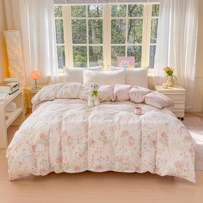 禧安居 2025新款高支高密活性印染全棉被套单被套（支持定制尺寸）山茶漫记