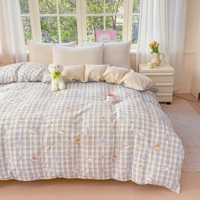 91家纺网 家纺一手货源 找家纺 禧安居 2025新款高支高密活性印染全棉被套单被套（支持定制尺寸）温馨甜宠