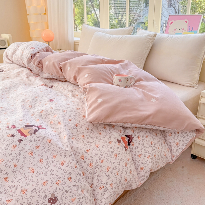 91家纺网 家纺一手货源 找家纺 禧安居 2025新款高支高密活性印染全棉被套单被套（支持定制尺寸）原宿女孩